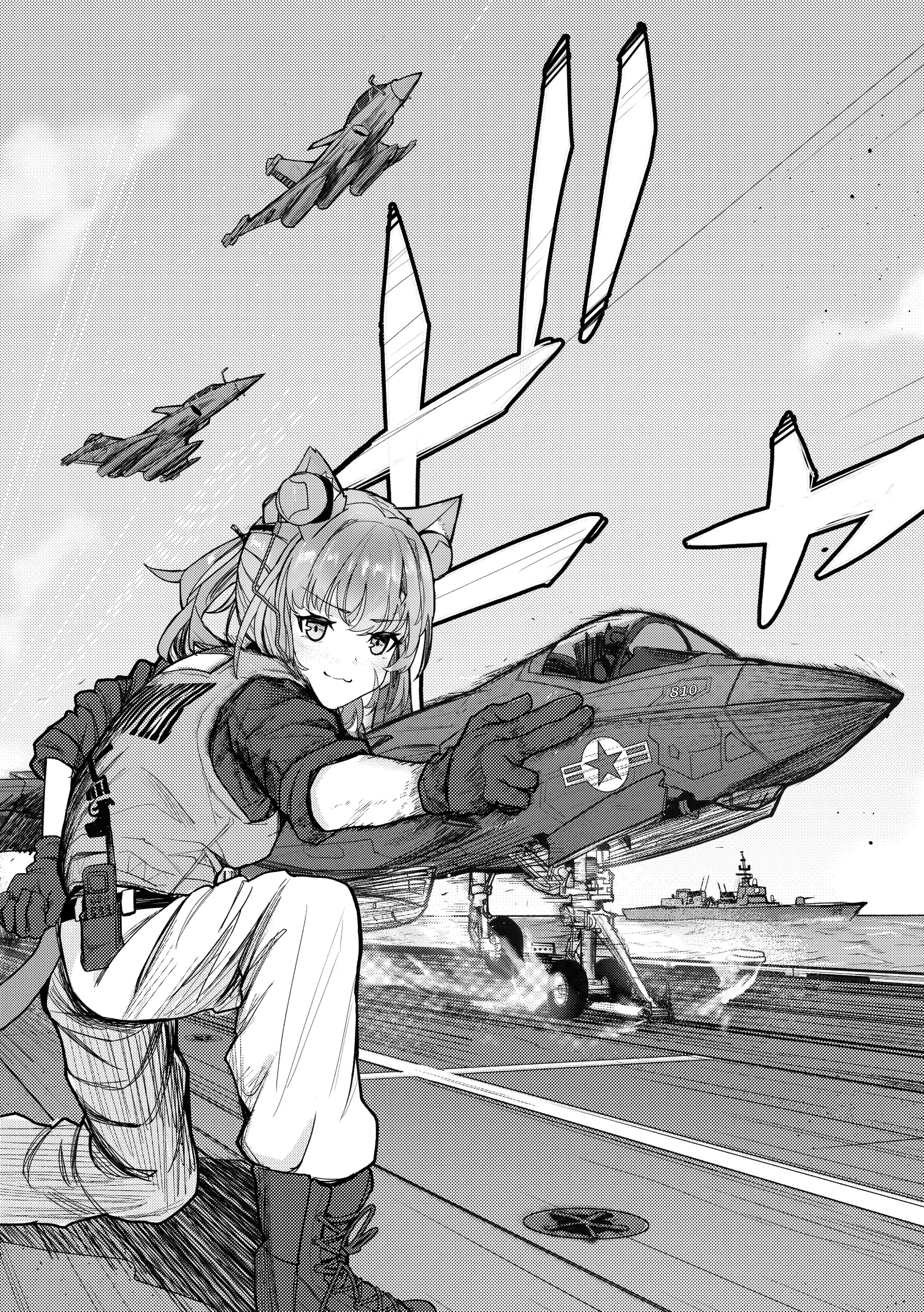 Karibito operator beside a military aircraft